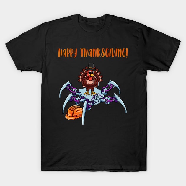 Robot Spider #1 Thanksgiving Edition T-Shirt by Merch By Engineer